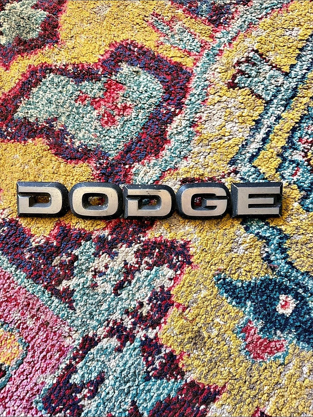 Vintage Dodge Raised Metal Letter Emblem